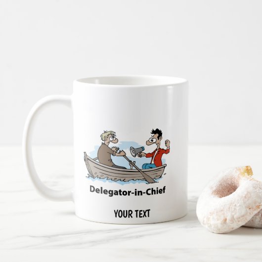 Teamleider Cartoon Man Koffiemok (Met donut)
