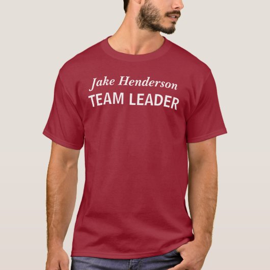 Teamleider met aangepaste naam t-shirt (Voorkant)