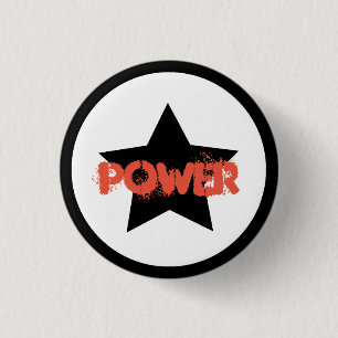 Teamleider Power Star Knoop Pin Ronde Button 3,2 Cm