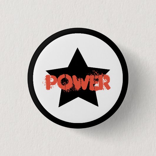 Teamleider Power Star Knoop Pin Ronde Button 3,2 Cm (Voorkant)