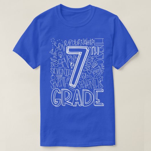 Teamleraar Kind terug naar school 7e klas T-shirt (Design voorkant)