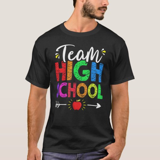 Teamleraar middelbare school Student terug naar sc T-shirt (Voorkant)