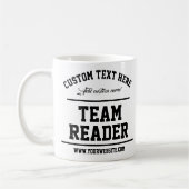 Teamlezer. Modern wit en zwart. Tekst Sjabloon Koffiemok (Links)