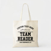 Teamlezer. Moderne Wit en Zwart Favor Grote Tote Bag (Voorkant)