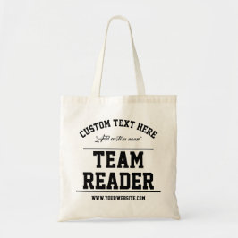 Teamlezer. Moderne Wit en Zwart Favor Grote Tote Bag