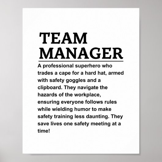 Teammanager Poster (Voorkant)