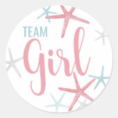 Teammeisje Genderfeest Ronde Sticker (Voorkant)