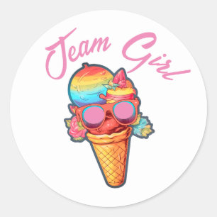 Teammeisje Gendergelijkheid toont de stem van IJsc Ronde Sticker