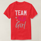 Teammeisje Genderkwesties onthullen Baby shower T-shirt (Design voorkant)