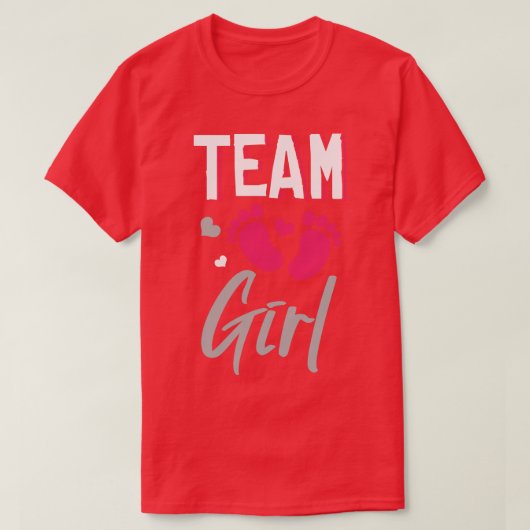 Teammeisje Genderkwesties onthullen Baby shower T-shirt (Design voorkant)