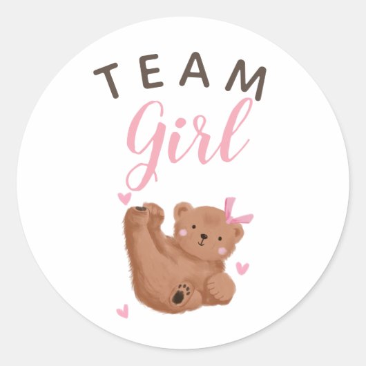 Teammeisje Genderkwesties stemmen Beer Ronde Sticker (Voorkant)