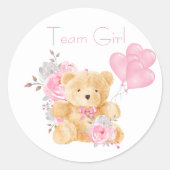 Teammeisje Genderkwesties stemmen Beer Ronde Sticker (Voorkant)