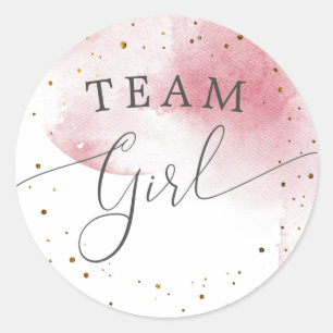 Teammeisje Genderkwesties stemmen roze Waterverf Ronde Sticker