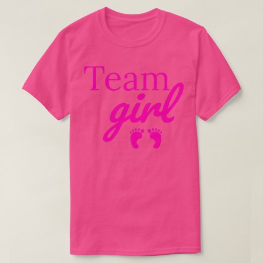 Teammeisje Roze Baby shower Genderfeest T-shirt (Design voorkant)