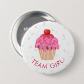 Teammeisjes Geslacht Strijd in Cupcake Ronde Button 7,6 Cm (Voorkant /achterkant)