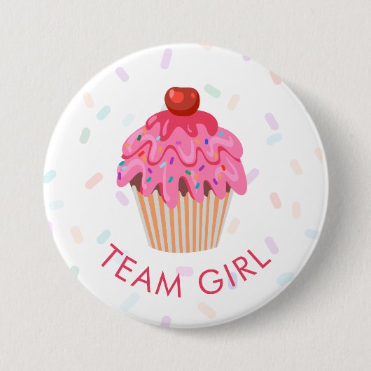 Teammeisjes Geslacht Strijd in Cupcake Ronde Button 7,6 Cm (Voorkant)