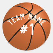 Teamnaam Basketbal Ronde Sticker (Voorkant)