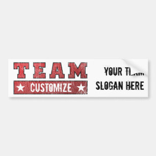  teamnaam en slogan - Gepersonaliseerd Bumpersticker