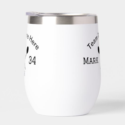 Teamnaam hier voeg naam toe nummer bal paddle golf (Rechts)