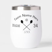 Teamnaam hier voeg naam toe nummer bal paddle golf (Voorkant)