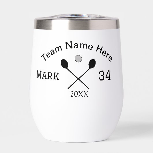 Teamnaam hier voeg naam toe nummer bal paddle golf (Voorkant)