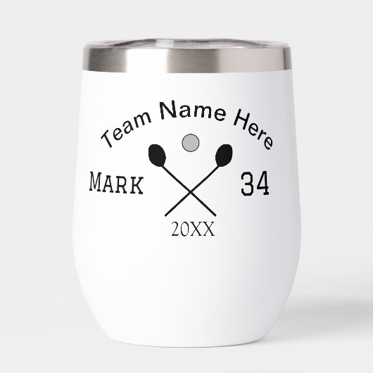 Teamnaam hier voeg naam toe nummer bal paddle golf (Achterkant)