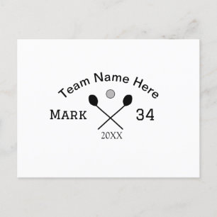 Teamnaam hier voeg naam toe nummer bal paddle golf briefkaart