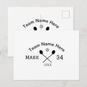 Teamnaam hier voeg naam toe nummer bal paddle golf briefkaart (Voorkant / Achterkant)