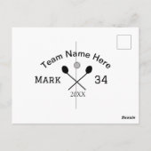 Teamnaam hier voeg naam toe nummer bal paddle golf briefkaart (Achterkant)