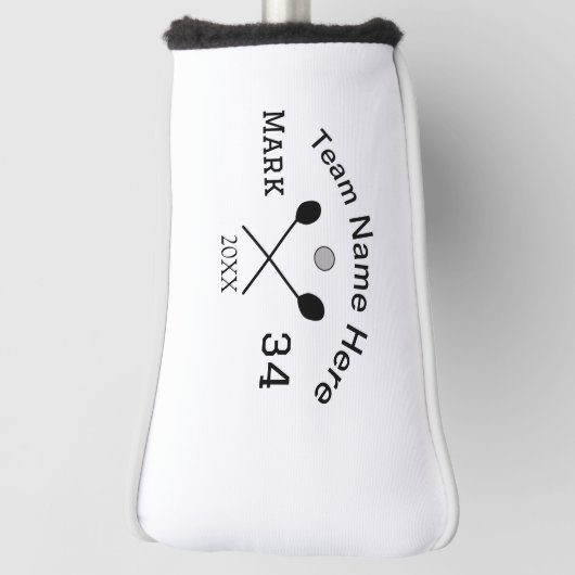 Teamnaam hier voeg naam toe nummer bal paddle golf golfheadcover (Draai 90)
