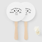 Teamnaam hier voeg naam toe nummer bal paddle golf handwaaier (Voorkant en achterkant)