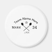 Teamnaam hier voeg naam toe nummer bal paddle golf magneet (Voorkant)