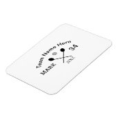 Teamnaam hier voeg naam toe nummer bal paddle golf magneet (Linkerzijde)