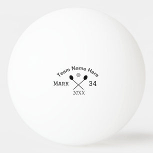 Teamnaam hier voeg naam toe nummer bal paddle golf pingpongbal