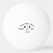 Teamnaam hier voeg naam toe nummer bal paddle golf pingpongbal (Achterkant)