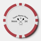 Teamnaam hier voeg naam toe nummer bal paddle golf poker chips (Voorkant)