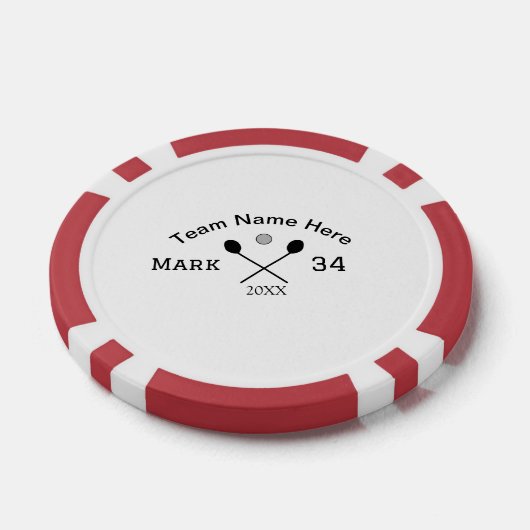 Teamnaam hier voeg naam toe nummer bal paddle golf poker chips (Enkel)