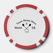 Teamnaam hier voeg naam toe nummer bal paddle golf poker chips (Achterkant)