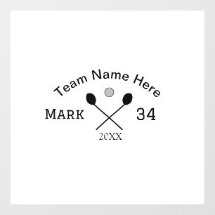 Teamnaam hier voeg naam toe nummer bal paddle golf raamsticker