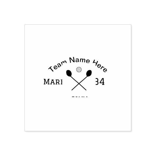 Teamnaam hier voeg naam toe nummer bal paddle golf rubberstempel (Afrduk)