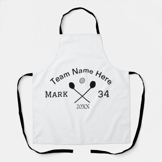 Teamnaam hier voeg naam toe nummer bal paddle golf schort (Voorkant)