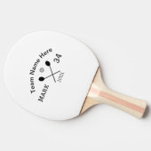 Teamnaam hier voeg naam toe nummer bal paddle golf tafeltennisbatje (Zijkant)