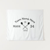 Teamnaam hier voeg naam toe nummer bal paddle golf wandkleed (Voorkant (horizontaal))