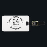 Teamnaam hier voeg naam toernooi jaar tekst toe bagagelabel<br><div class="desc">ontwerp</div>