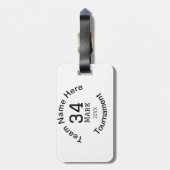 Teamnaam hier voeg naam toernooi jaar tekst toe bagagelabel (Achterkant verticaal)