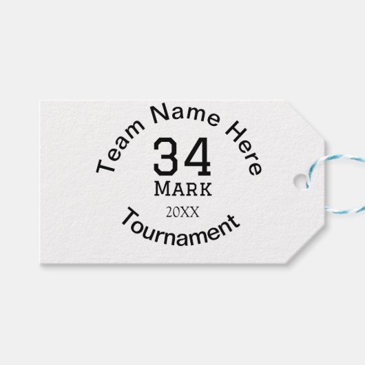 Teamnaam hier voeg naam toernooi jaar tekst toe cadeaulabel (Voorkant (Horizontaal))