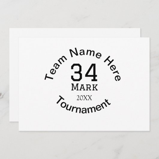 Teamnaam hier voeg naam toernooi jaar tekst toe feestdagenkaart (Voorkant / Achterkant)