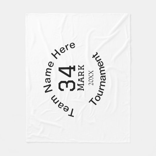 Teamnaam hier voeg naam toernooi jaar tekst toe fleece deken (Voorkant)