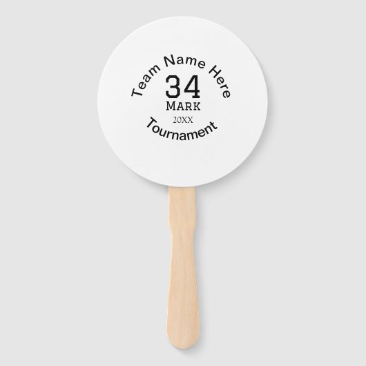 Teamnaam hier voeg naam toernooi jaar tekst toe handwaaier (Voorkant)