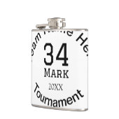 Teamnaam hier voeg naam toernooi jaar tekst toe heupfles (Links)